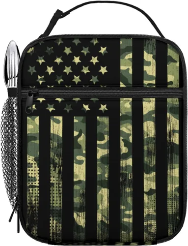 Vista 22 de Miaoquhe Lonchera de béisbol para hombres, bolsa de béisbol con bandera estadounidense para mujeres, bolsa de almuerzo para niños, bolsa de almuerzo
