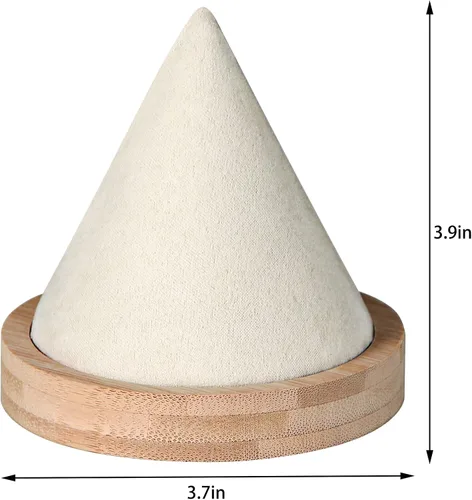 Vista 7 de Pangkeep Soporte de exhibición de pulsera de cono de bambú para mostrar venta (beige)