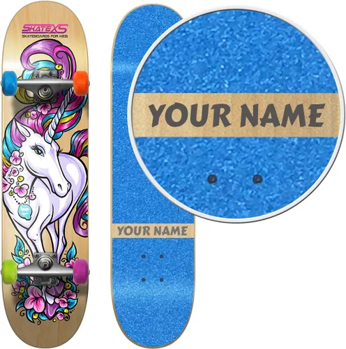 Vista 5 de Monopatín personalizado SkateXS para principiantes de unicornio para niñas