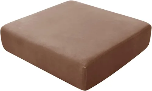 Vista 21 de Fundas de cojín de terciopelo, funda de cojín elástica para sofá, fundas de cojín individuales para silla, sofá biplaza, protector de muebles, Beige