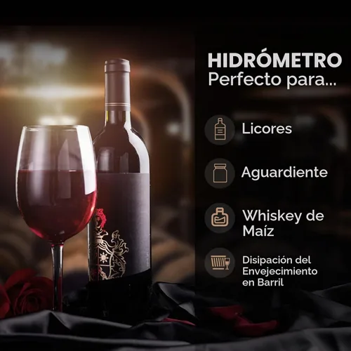 Vista 7 de Kit de prueba de medidor de hidrómetro de alcohol 0-200 Proof & Tralle, con tarro de prueba de vidrio, probador preciso y cilindro de vidrio