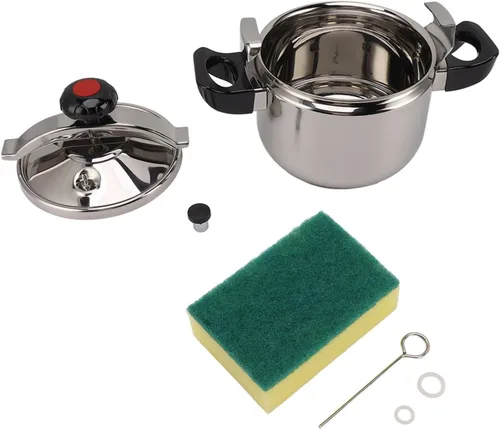 Vista 9 de Olla a presión de acero inoxidable para el hogar, cocción rápida, olla a presión multifuncional a prueba de explosiones de doble fondo para cocinas