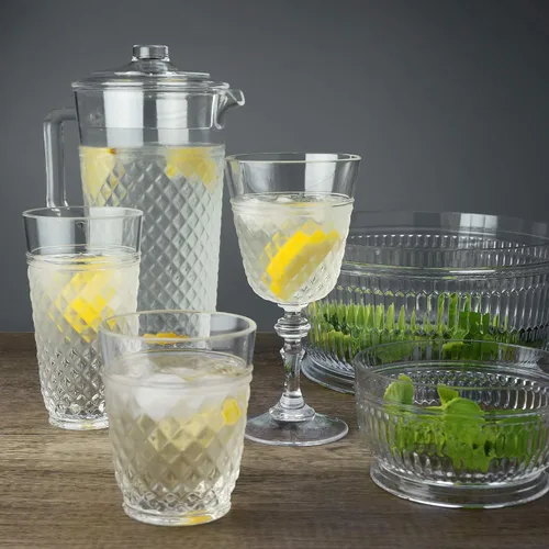 Vista 3 de PG Copas de vino de plástico de 15 onzas – Juego de 4 vasos de agua de acrílico transparente – Vasos de plástico, seguros y reutilizables, vasos