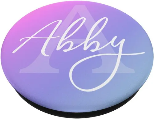 Vista 2 de Abby Abigail First Name Rainbow Color Gradient Pink Purple - PopSockets Grip and Stand for Phones and Tablets