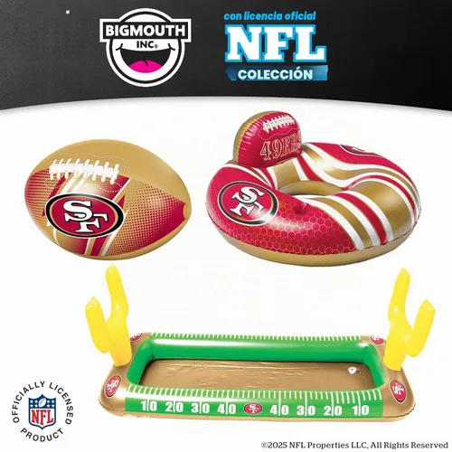 Vista 6 de BigMouth NFL 48” Inflatable Pool Noodle Officially Licensed NFL Fan Gear Soft Top Large Jumbo Float for Adults and Teens