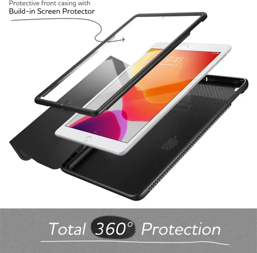 Vista 3 de SURITCH para iPad de 9ª/8ª/7ª generación, Funda iPad 10.2, [Protector de Pantalla Integrado] [Soporte para Lápiz] Funda de Cuero Ligera Cubierta