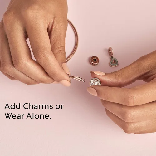 Vista 5 de Pandora - Brazalete de serpiente brazalete con dijes joyería Smooth Moments
