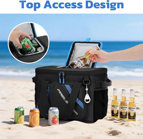 Vista 6 de Maelstrom 30 Can Collapsible Soft Cooler Bag with Quick Access Opening 5-layer Insulation,16h Cold, Leakproof, Waterproof, Multiple Pockets