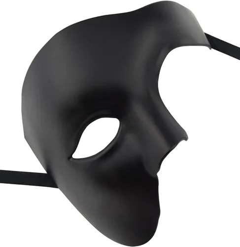 Vista 4 de KEFAN Máscara para hombre de mascarada, máscara de media cara del fantasma de la ópera