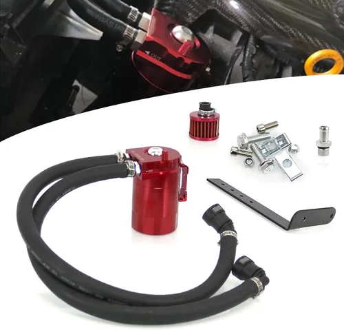 Vista 9 de Ryanstar Depósito Separador de Aceite Oil Catch Can con Filtro Compatible con Ford F150 2.7EB 3.5EB 5.0L Lado del Pasajero 2011-2021, Raptor 3.5L