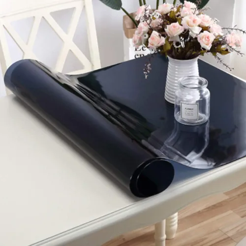 Vista 5 de Protector de mesa de comedor transparente de PVC de 0.079 in de grosor, almohadillas rectangulares de plástico antideslizante para mesa, cubierta