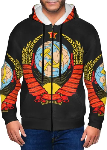 Vista 5 de Escudo de armas de la Unión Soviética Sudaderas hombres mujer sudadera con cremallera completa Sudadera con capucha
