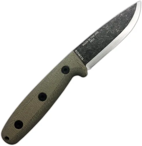 Vista 2 de ESEE RB3 Reuben Bolieu Cuchillo de supervivencia de hoja fija, funda de cuero, fabricado en Estados Unidos