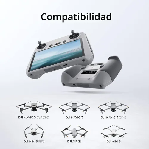 Vista 5 de DJI RC, control remoto con cuerpo ligero, pantalla FHD, batería de 4 horas, palancas de control de precisión, transmisión O3+