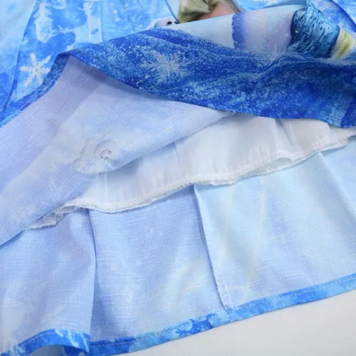 Vista 5 de WYYXXT Vestido de princesa para niñas, vestido casual con estampado de dibujos animados para niñas