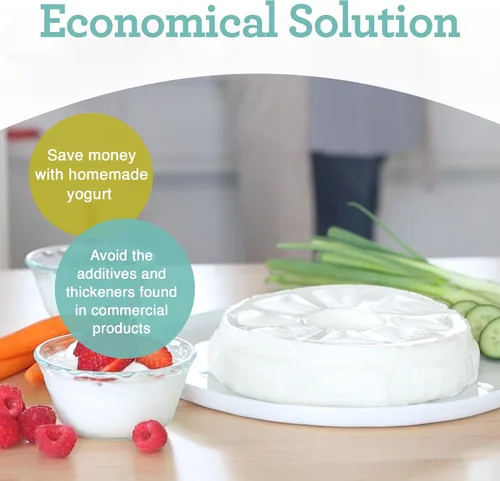 Vista 7 de Euro Cuisine GY50 - Máquina para hacer yogur griego con cesta de malla ultrafina, sin BPA, colador de yogur griego patentado para yogur griego