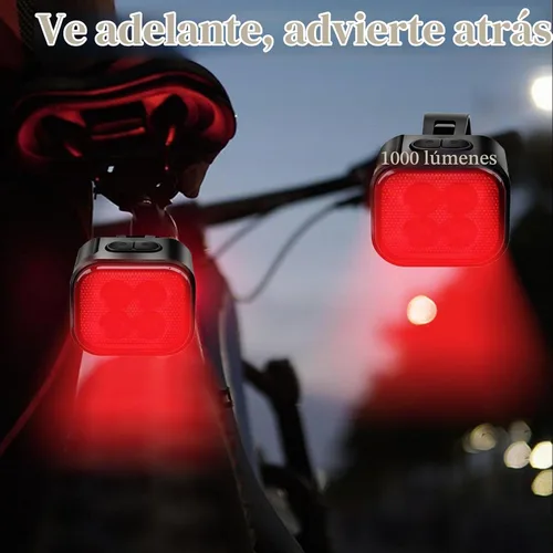Vista 3 de Juego de luces de bicicleta de 6+12 modos para montar por la noche luz
