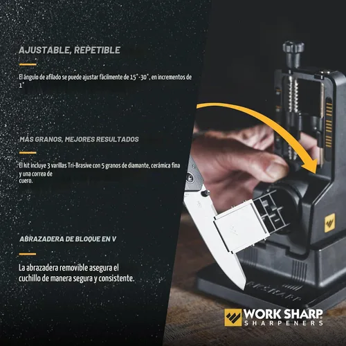 Vista 5 de Work Sharp Precision Adjust Elite - Sistema de afilado de cuchillos ajustable con 7 abrasivos