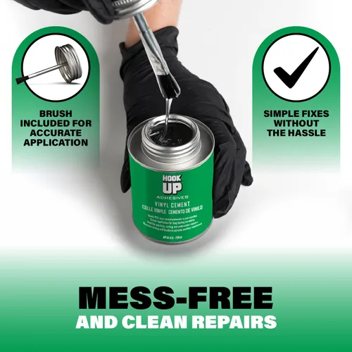 Vista 2 de HOOK UP, 2 paquetes de pegamento de vinilo impermeable de alta calidad para reparaciones de piscinas y artículos inflables de secado rápido