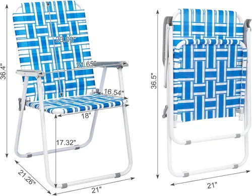 Vista 2 de 2 sillas plegables de patio para adultos, silla de playa ligera para patio, sillas de césped plegables, silla de playa portátil para interiores