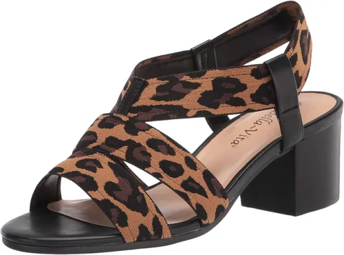 Vista 10 de Bella Vita Sandalias de tacón de bloque para mujer cuero de gamuza almendra