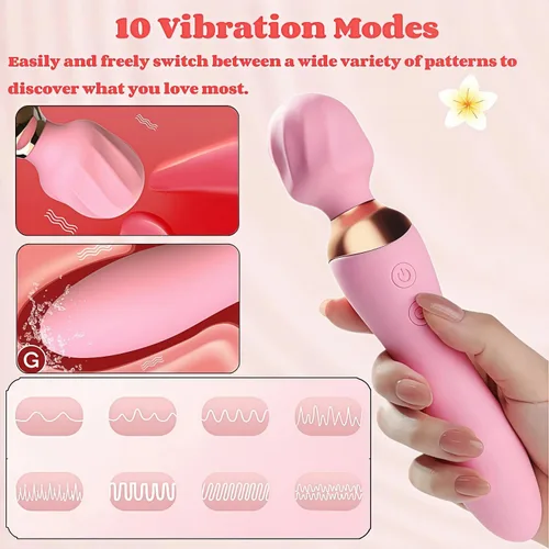 Vista 2 de Juguete para adultos para mujeres, seguro para el cuerpo e impermeable, recargable de 10 velocidades, vibración silenciosa para relajación de cuerpo