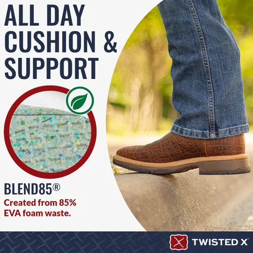 Vista 4 de Twisted X Botas de trabajo occidentales de 12" para hombre, puntera de acero