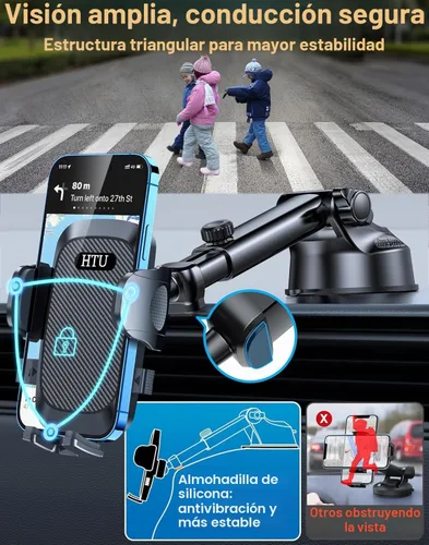 Vista 6 de HTU 2026 Mejorado [Verdadero Grado Militar] Soporte de Teléfono para Coche【Certificados de Seguridad y Sin Olor】Soporte de Teléfono Celular