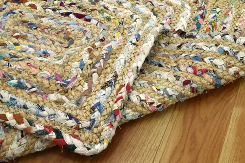 Vista 108 de Natural Jute Collection - Alfombra rectangular de 2 x 3 pies, alfombra de yute trenzada a cuadros multicolor de 0.27 pulgadas de grosor, ideal