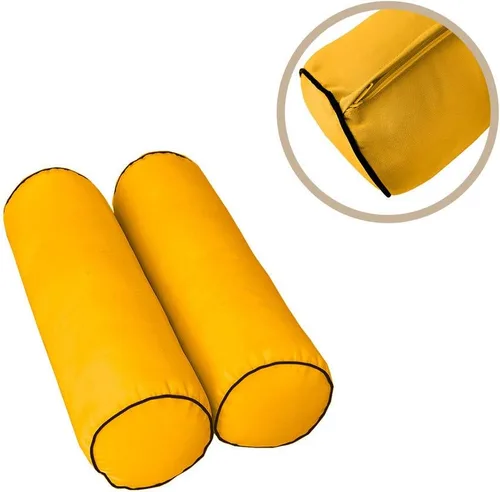 Vista 6 de *Solo funda*-Estilo 2 para sofá cama al aire libre Funda de almohada trasera con ribete de contraste Twin-AD108