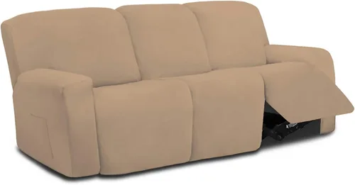 Vista 61 de Easy-Going - Funda elástica de microfibra para sofá reclinable seccional, suave vellón ajustable a tu sofá de 2 cuerpos, lavable, protector