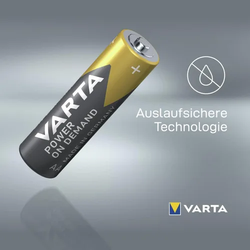 Vista 5 de VARTA Baterías AA, paquete de 150, Power on Demand, Alcalinas, 1,5V, paquete de almacenamiento en embalaje respetuoso con el medio ambiente, ideal