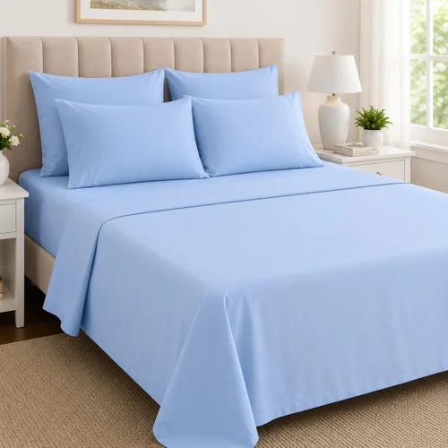 Vista 63 de Mattress-Homes Juego de sábanas de 4 piezas ultra lujosas 100% algodón suave de fibra larga de 16 pulgadas de profundidad, tamaño individual lavable