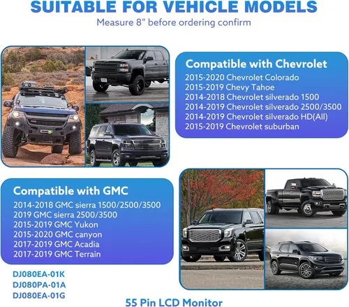 Vista 2 de Pantalla táctil de 8 pulgadas de repuesto de radio de navegación digitalizador LCD para Chevy GMC, Silverado Sierra 2014-2018, Tahoe Yukon Suburban