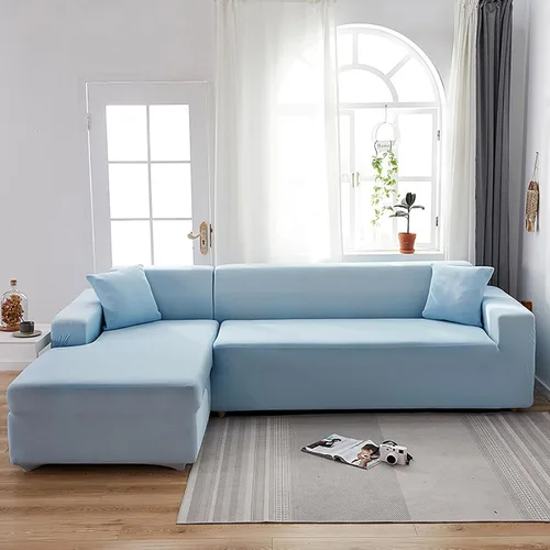 Vista 26 de Konsilsa Funda elástica para sofá en forma de L, funda completa para sofá de 1/2/3/4 plazas, protector de muebles suave, antideslizante, lavable a