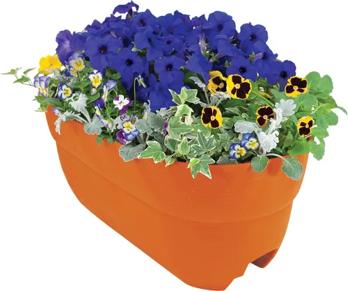 Vista 11 de Emsco Group Bloomers - Maceta de barandilla con agujeros de drenaje, maceta de resina resistente a la intemperie de 24 pulgadas, marrón, plástico