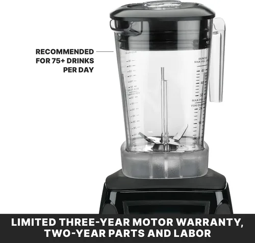 Vista 5 de Waring Licuadora comercial MX1200XTXP de 3.5 HP con controles de dial de velocidad variable y contenedor de copoliéster libre de BPA de 48 oz, 120V
