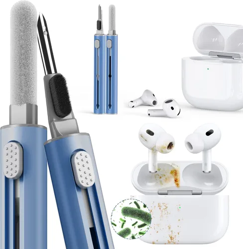 Vista 14 de Kit de limpieza Inesore para Airpods Pro Serie 3 2 1, herramienta de pluma de limpieza multifunción para auriculares, altavoces de iPhone A-blanco