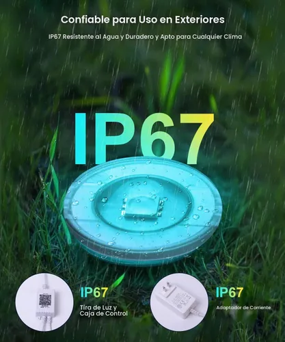 Vista 4 de Luces permanentes para exteriores de 200 pies para casa, luces LED RGB inteligentes 2025 con control remoto de aplicación, IP67 impermeable, aleros