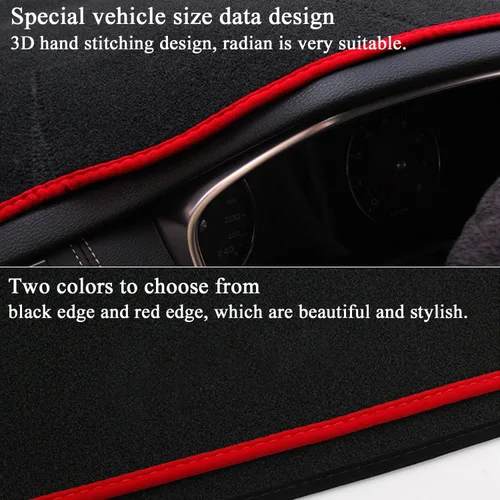 Vista 5 de Cubierta de tablero personalizada para Kia Optima 2016, 2017, 2018, 2019, 2020, decoración interior antideslizante, protector de rayos UV, Negro
