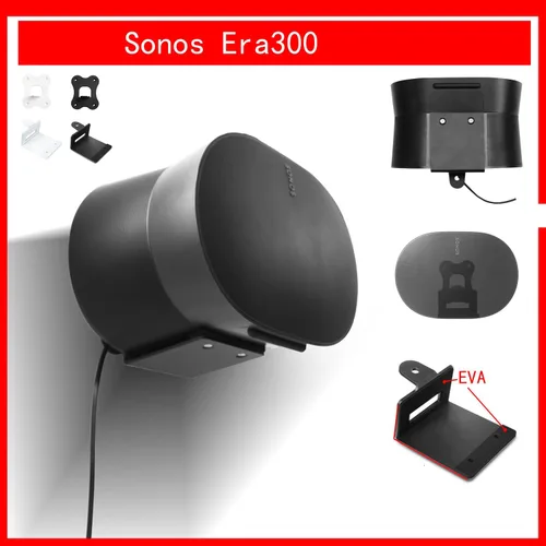 Vista 3 de Soporte para Sonos Era 300 Soporte de pared Sonos Era 300 Accesorios con gestión de cables integrada, estante de accesorios para altavoces de hogar