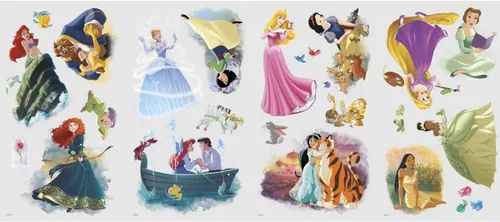 Vista 3 de Calcomanías de pared despegables y adhesivas Disney Princess Dream Big de RoomMates, RMK3278SCS