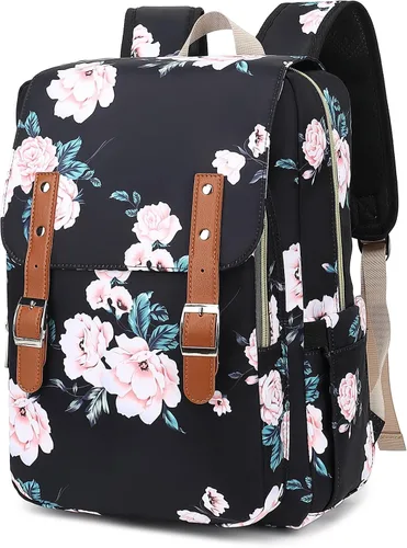 Vista 14 de Bee - Mochila para laptop para mujeres y niñas, mochila escolar universitaria de 15.6 pulgadas, mochila informal de viaje, tamaño grande