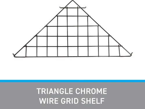 Vista 3 de SSWBasics Estante triangular de rejilla de alambre negro - Juego de 2