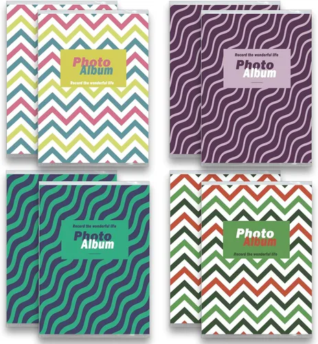 Vista 10 de Álbum de fotos pequeño de 4 x 6 para fotos, juego de 8, capacidad para 36 fotos cada uno, capacidad de 288, 4 patrones, fundas flexibles extraíbles