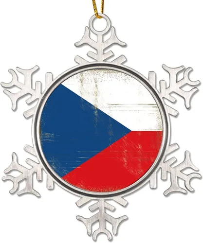 Vista 9 de Adorno de metal de copo de nieve de Canadá, recuerdo de Navidad, regalo de recuerdo patriótico, adorno colgante de Navidad, bandera nacional