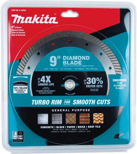 Vista 2 de Makita E-02559 - Hoja de diamante de 9 pulgadas, turbo, uso general