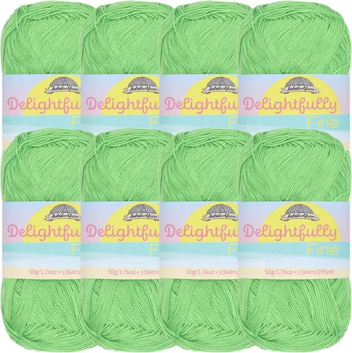 Vista 77 de JubileeYarn - Ovillo de hilo deliciosamente fino, 1.76 oz/madeja de rayón de bambú, color rosa polvo, 4 madejas