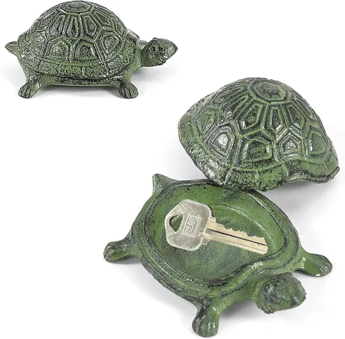 Vista 17 de Ocultador de llaves para exteriores, estatua de animal de hierro fundido y llaves para exteriores, soporte decorativo para llaves ocultas, antiguo