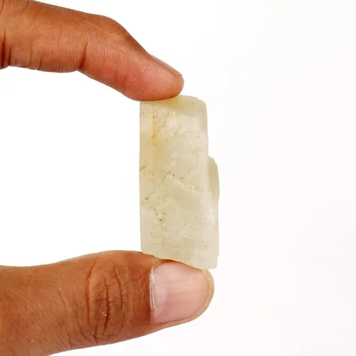 Vista 3 de GEMHUB Rodaja de piedra lunar blanca natural de 130.35 CT, piedra lunar muy hermosa hecha a mano joyería hecha a mano piedra suelta